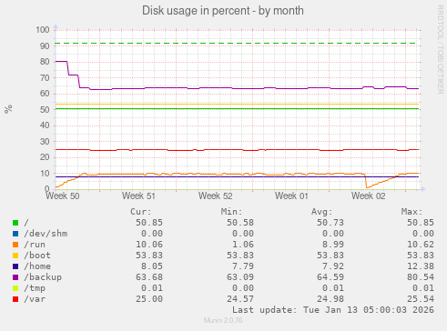 Disk usage in percent