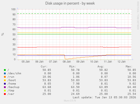 Disk usage in percent